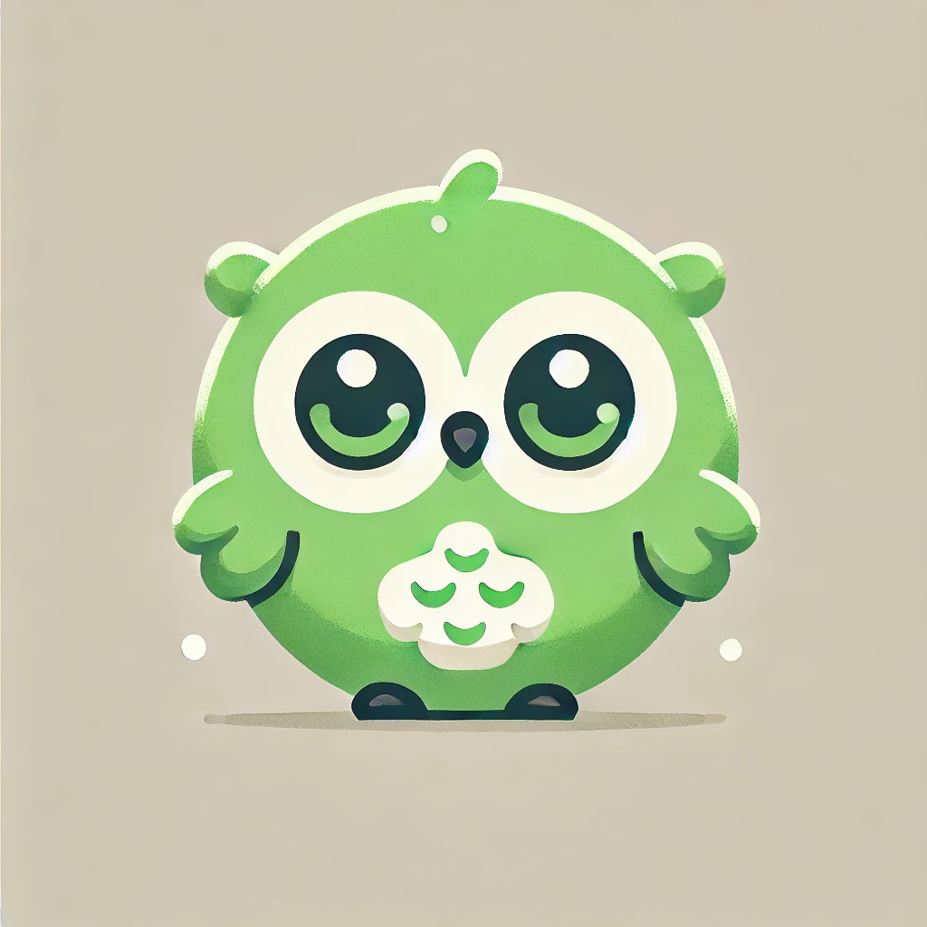 A cute green owl